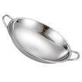 thumbnail image 3 of Wok de Cuisine en Acier Inoxydable pour Fondue Chinoise, Wok de Cuisson en Métal Résistant à la Chaleur avec Double Poignée, 3 of 8