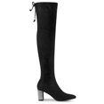 thumbnail image 3 of Unique Bargains Bottes Cuissardes à Talons Blocs pour Femmes avec Strass, 3 of 7
