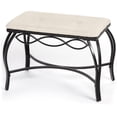 thumbnail image 1 of Mango Steam White Cream Shoe Bench - Vanity Seat for Makeup Room, Dressing Stool, Entryway Bench, 1 of 3