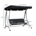 thumbnail image 3 of Outsunny 3 Person Patio Swing Bench Seats with Adjustable Canopy, 3 of 10