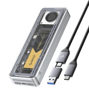 ORICO 40Gbps M.2 NVMe SSD Boîtier avec ventilateur de refroidissement, sans outil d'installation en aluminium cristal NVMe cas, support 2280 M2 Solid State Drive, Compatibl
