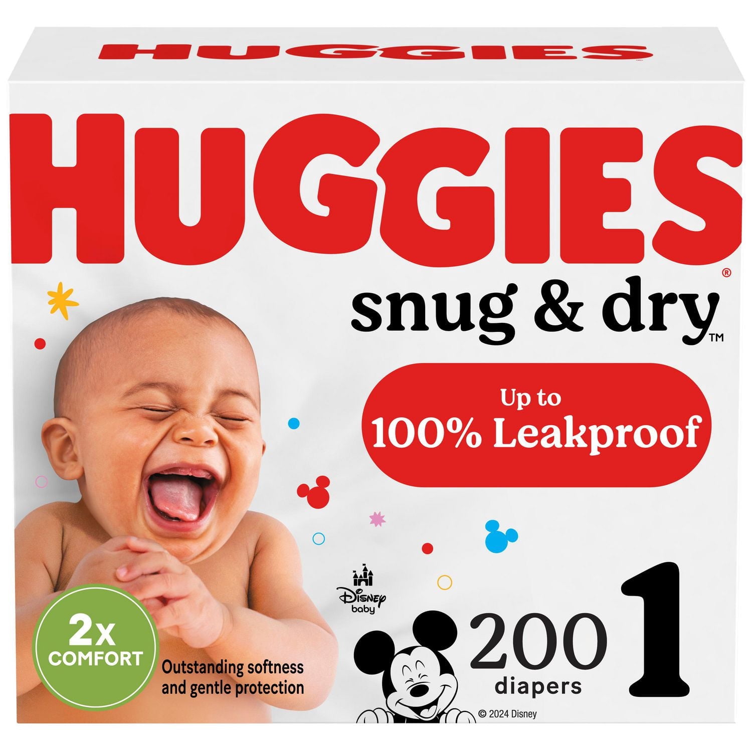 HUGGIES Snug & Dry Diapers, Mega Colossal Pack, Sizes: 1-8