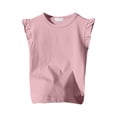 thumbnail image 1 of T-shirts pour Filles Unis T-Shirt Fille Tout-Petit Manches Courtes Col Rond Tenues d'Été pour Filles Tenues pour Filles 3-4 Ans Mode Filles, 1 of 3