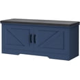 thumbnail image 4 of Storage Bench  Shoe Bench with Padded Seat Cushion  Entryway Bench with Barn Doors  Adjustable Shelf  for Entryway  Living Room  Bedroom, 4 of 6