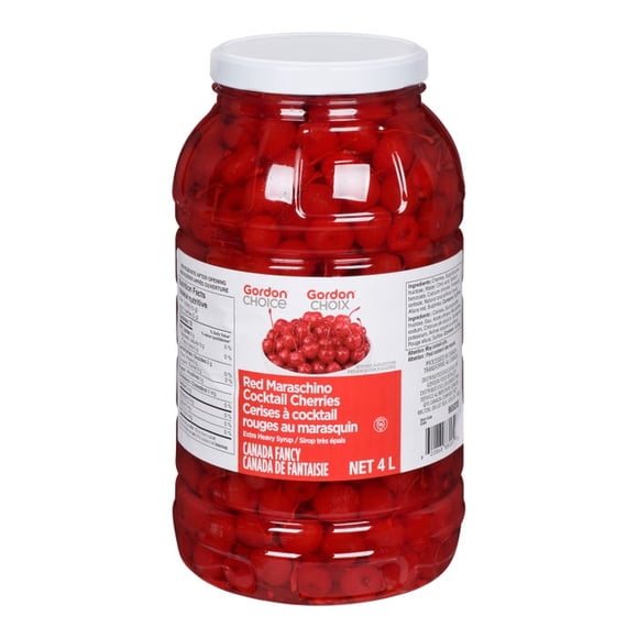 Maraschino Cherries with Stems, 1 Gallon – Bulk Food Service Jar for Desserts, Cocktails, Baking & Garnishing