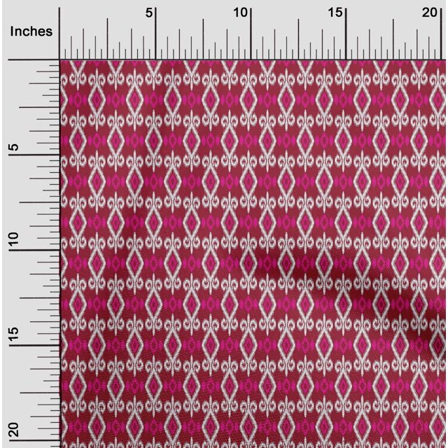oneOone Organic Cotton Poplin Twill Fabric Geometric Ikat Print Fabric BTY 42 Inch Wide