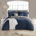 thumbnail image 1 of Swift Home Reversible Ultra Soft Solid Duvet Cover Set with Decorative Button Closure, Twin, Navy, 1 of 6