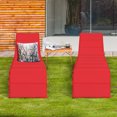 thumbnail image 3 of Topbuy Causeuse Longue Inclinable d'Extérieur en Rotin Réglable, 2 Pcs, avec Coussins Rouges, 3 of 5