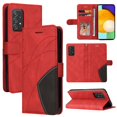 thumbnail image 1 of Étui pour Samsung Galaxy A52 5G Portefeuille en Cuir Flip Folio Support Vue Couverture - Rouge, 1 of 5
