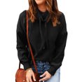 thumbnail image 4 of KIHOUT Printemps Hiver Hauts pour Femmes Mode Manches Longues Col Rond Chandail à Enfiler Couleur Unie Chandail à Capuchon Décontracté Blouse Hauts, 4 of 9