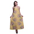 thumbnail image 1 of Bimba Robe Maxi à Bretelles Spaghetti Sans Manches pour Femmes en Rayonne à Imprimé Floral, Coupe Évasée - Medium, 1 of 5