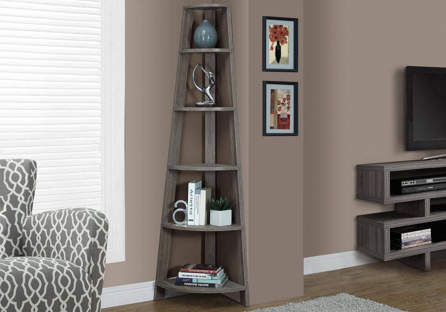 Monarch Specialties Inc Monarch Specialties Bookcase - Cappuccino, 72"H