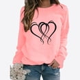 thumbnail image 1 of Meichang T-Shirts Mignons de la Saint-Valentin pour Femmes, T-Shirts Graphiques Mignons avec Cœur, Manches Longues, Col Rond, Hauts Mignons, Coupe Ample, Chandail Molletonné à Enfiler pour les Fêtes, 1 of 3
