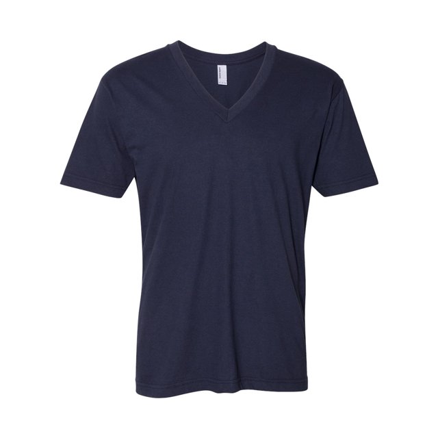American Apparel Fine Jersey V-Neck Tee, S, Navy