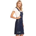 thumbnail image 3 of Junior Womens Distressed Denim Adjustable Strap Overall Dress, Indigo, X-Large, 3 of 5
