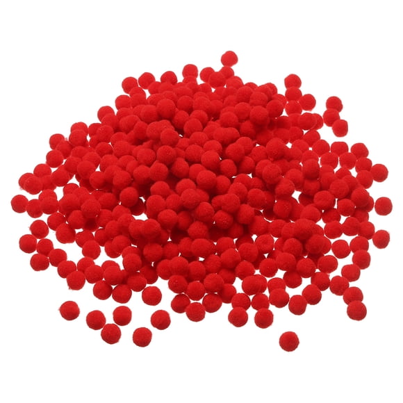 Uxcell Pom Poms, Small Pom Pom Balls Fuzzy Craft Pompoms for Crafts Arts DIY Decorations Red