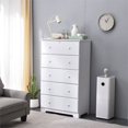 thumbnail image 3 of Better Home Products Isabela Commode en Bois de Pin Massif à 5 Tiroirs en Blanc, 3 of 8