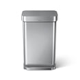 thumbnail image 2 of Simplehuman 45 Liter / 11.8 Gallon Rectangular Kitchen Step Trash Can Brushed Stainless Steel with Plastic Lid, 2 of 8