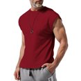thumbnail image 2 of Timegard Débardeur pour Homme à Manches Cap, Col Ras du Cou, Chandails de Couleur Unie, Été, Décontracté, Léger, T-Shirt Basique, 2 of 8