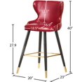 thumbnail image 5 of Meridian Furniture Hendrix Red Faux Leather 28" Bar Stool (Set of 2), 5 of 5