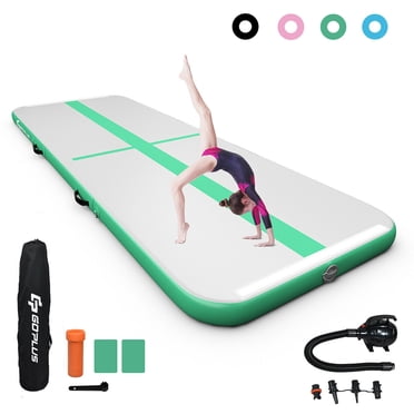 Goplus 10FT Inflatable Gymnastics Tumbling Mat w/ Pump Green