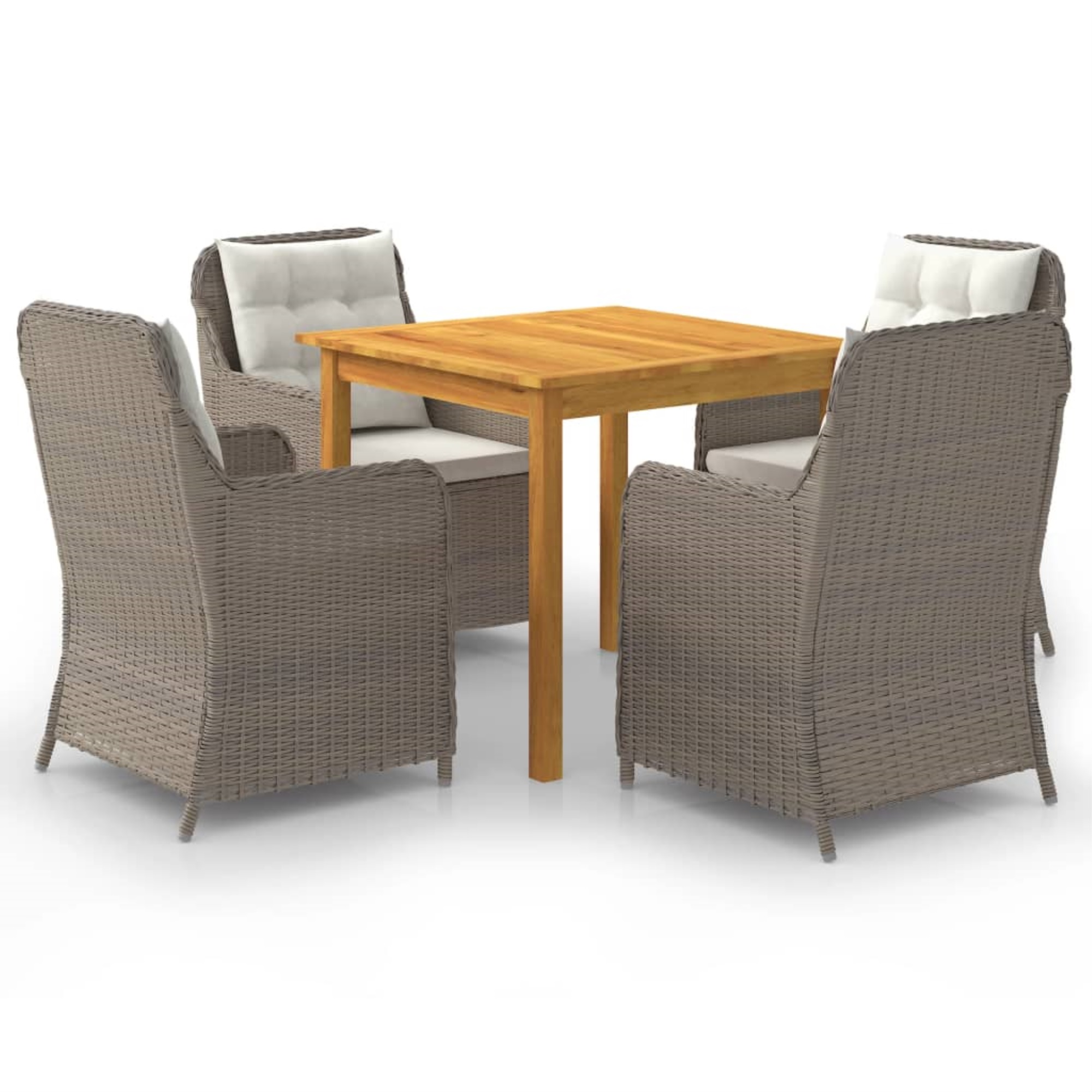 vidaXL 5 Piece Garden Dining Set Brown