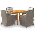 thumbnail image 1 of vidaXL 5 Piece Garden Dining Set Brown, 1 of 5