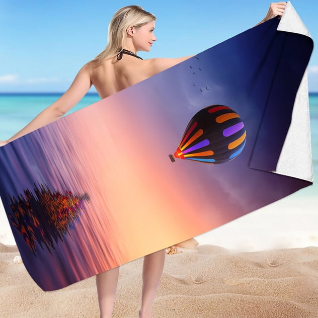 LSLJS Beach Towel Summer Beach Essentials Microfiber Beach Towels Super Lightweight Colorful Bath Towel Sandproof Beach Blanket Multi-Purpose Towel for Travel Swimming Pool 30x60 Inch