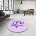 thumbnail image 4 of Ahgly Tapis Rond Lavable en Machine Intérieur Transitionnel Heliotrope Violet, 7 Pieds Rond, 4 of 7