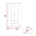thumbnail image 4 of TUHOME Austral 3 Door Armoire Engineered Wood Armoires in  Gray, 4 of 11