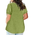 thumbnail image 3 of asjyhkr Plus Size Womens Summer Tops Short Sleeve T Shirts Loose Stretch Soft Comfy Tees Solid Basic Blouses, 3 of 6