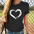 thumbnail image 2 of CEHVOM Femmes Manches Courtes en Forme de Coeur Imprimé Casual Tops Chemisier T-shirt, 2 of 7