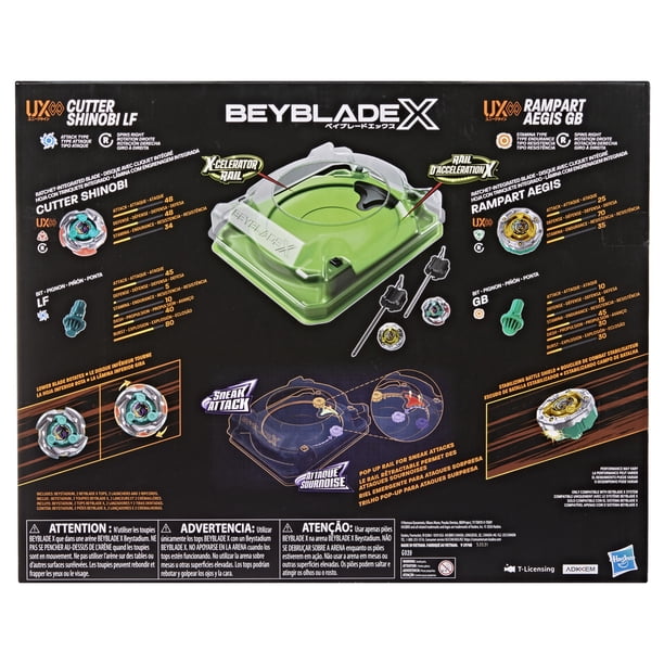 Beyblade X Sneak Attack Battling Top Set with Green Beystadium