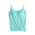 thumbnail image 1 of Timegard Camisoles pour Femmes avec Soutien-Gorge Intégré Débardeurs d'Été Sans Manches Bretelles Spaghetti Ajustables, 1 of 6