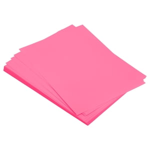Uxcell 50 Sheets Colored Copy Paper 11.8x7.9 Inch A4 Printer Paper 80gsm Fluorescence Rose Red for Office Printing, Document Copying, Invitations, Forms, Art Projects