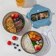 thumbnail image 4 of Boîte à Lunch Ronde Compatible Micro-Ondes, Contenant Bento Étanche avec Conception Compartimentée, Comprend des Couverts, Matériau de Qualité Alimentaire pour Étudiants et Usage au Bureau, 4 of 9
