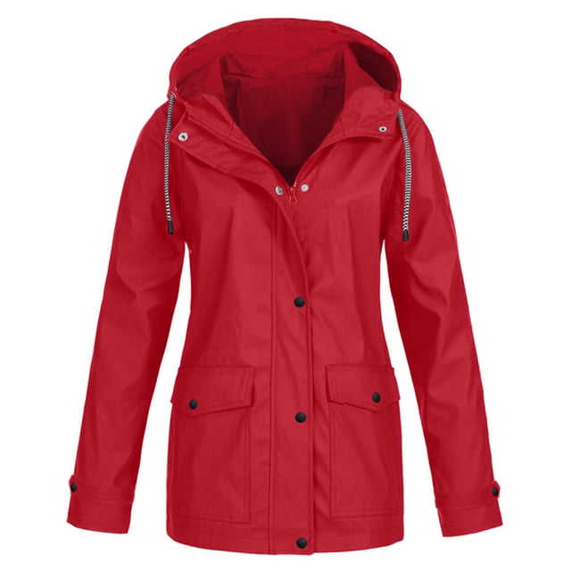 Dvkptbk Veste à Capuche pour Femmes, Imperméable, Grande Taille, Coupe-Vent, en Solde