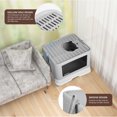 thumbnail image 3 of Foldable Cat Litter Box with Scoop, Enclosed Cat Pan Front Door In and Top Out Cat Toilet, 3 of 6