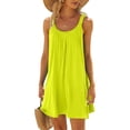 thumbnail image 2 of EQWLJWE Longue Robe pour Femmes Robe de Plage pour Femmes Paréo de Bikini Tenue de Plage Décontractée Vacances Courte Été Robes à Col Licou, 2 of 5