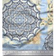 thumbnail image 1 of Soimoi Poly Georgette Fabric Floral & Mandala Patchwork Printed Fabric 1 Yard 52 Inch Wide, 1 of 3