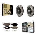 thumbnail image 1 of Transit Auto Front Coated Drilled Slotted Disc Brake Rotors and Ceramic Pads Kit for Car 2013-2018 Ford Focus ST with 320mm Diameter Rotor KDT-100108, 1 of 11