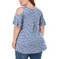 thumbnail image 3 of CHUANK Women‘s Plus Size Cold Shoulder Tunic Top Summer Short Sleeve Blouse, 3 of 7