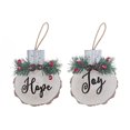 thumbnail image 1 of Christmas Flat Wood Log Ornament - Set of 4, 1 of 3
