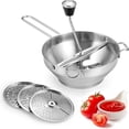 thumbnail image 2 of Food Mill Hand Crank Food Mill Stainless Steel Effortless Handle Tomato Mill For Interchangeable Discs Saving Space For Making Tomato Mashed Potatoes Soups Cordless Handheld Mixer Cordless Mixers, 2 of 4