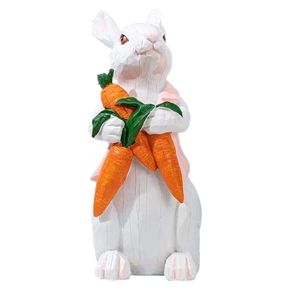 Binwennn Ensemble d'Ornements Colorés Ornement de Noël en Verre Ornement Cigogne 14 Pouces Usine Campagne Lapin Étagère Assise Lapin de Pâques Coloré en Peluche avec Carotte