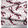 thumbnail image 2 of Soimoi Polyester Crepe Fabric Dot & Lobster Ocean Printed Fabric 1 Yard 52 Inch Wide, 2 of 3