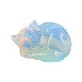 thumbnail image 1 of Natural Quartz Crystal Sleeping Cat Decoration Crystal Cat Sleeping Statue 2 Inch Opal Cat Crystal Statue Statue For Home Meditation, 1 of 9