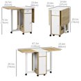 thumbnail image 3 of HOMCOM Table à Manger Pliable, Table à Rabat avec 2 Tiroirs, Armoire, 3 of 10