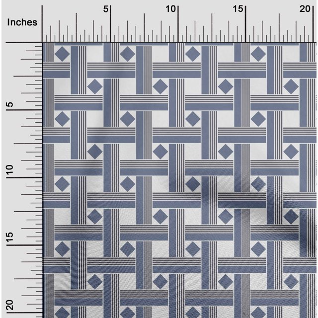 oneOone Silk Tabby Fabric Diamond & Basketweave Geometric Print Fabric BTY 42 Inch Wide
