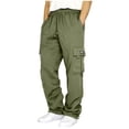 thumbnail image 3 of Men's Rope Loosening Waist Track Pants Short Solid Color Pocket Trousers 12 Gift Loose Sports Trousers, 3 of 8